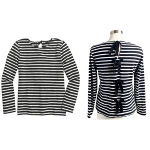 J. Crew Striped Top Bow Tie Back